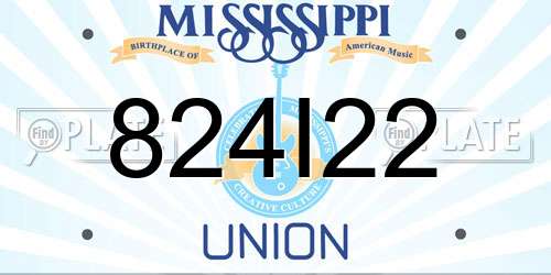 824I22 Mississippi License Plate