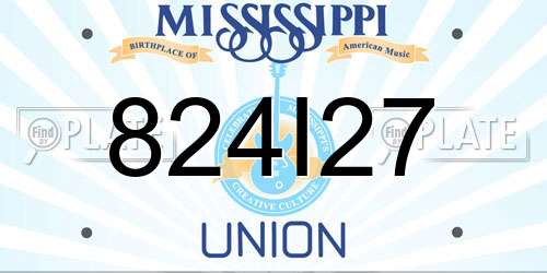 824I27 Mississippi License Plate