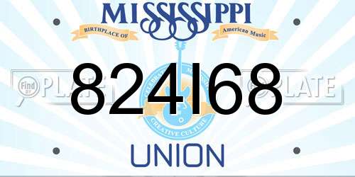 824I68 Mississippi License Plate