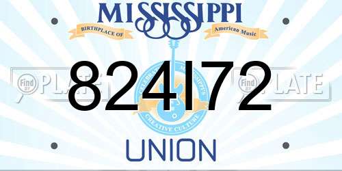 824I72 Mississippi License Plate