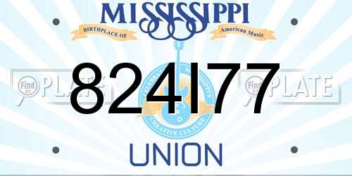 824I77 Mississippi License Plate