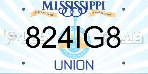 824IG8 Mississippi License Plate