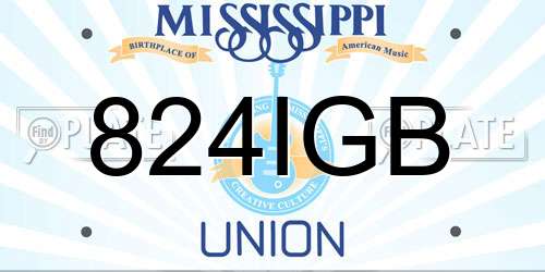 824IGB Mississippi License Plate