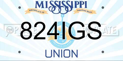 824IGS Mississippi License Plate