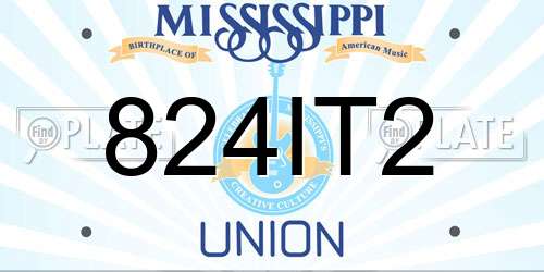 824IT2 Mississippi License Plate