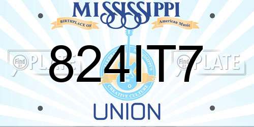 824IT7 Mississippi License Plate