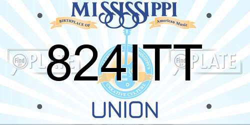 824ITT Mississippi License Plate