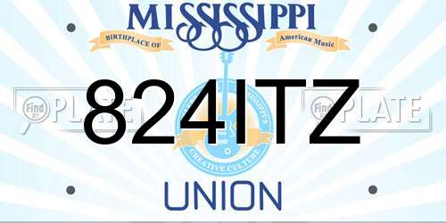 824ITZ Mississippi License Plate