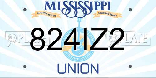 824IZ2 Mississippi License Plate