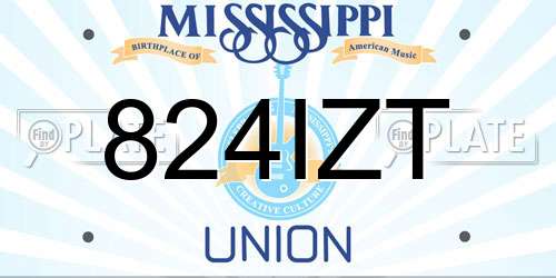 824IZT Mississippi License Plate