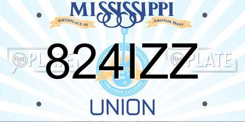 824IZZ Mississippi License Plate