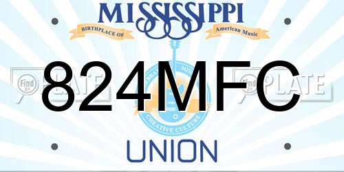 824MFC Mississippi License Plate