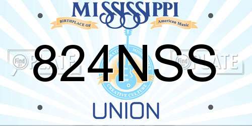 824NSS Mississippi License Plate