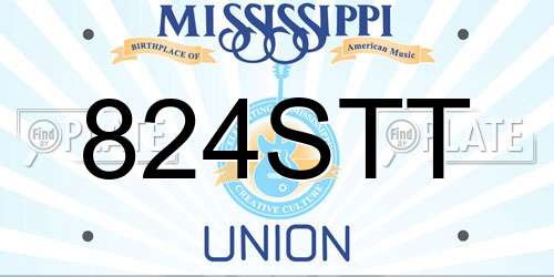 824STT Mississippi License Plate