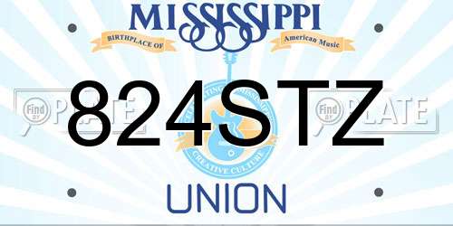 824STZ Mississippi License Plate