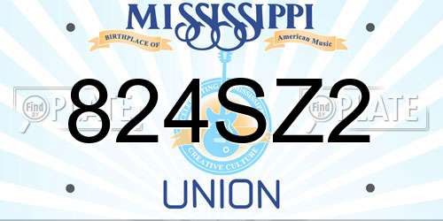 824SZ2 Mississippi License Plate
