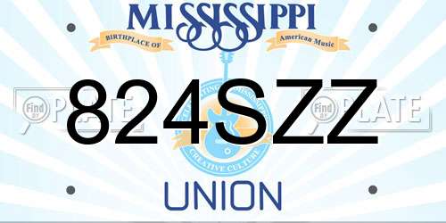 824SZZ Mississippi License Plate