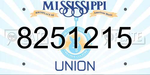 8251215 Mississippi License Plate