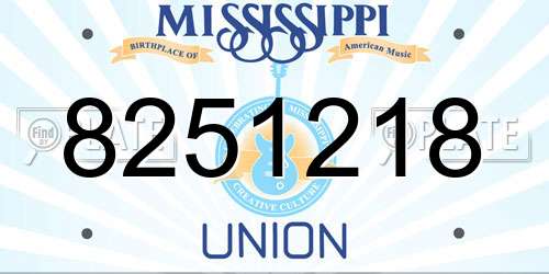 8251218 Mississippi License Plate