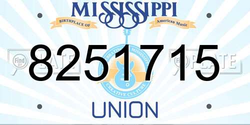8251715 Mississippi License Plate