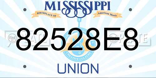 82528E8 Mississippi License Plate