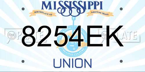 8254EK Mississippi License Plate