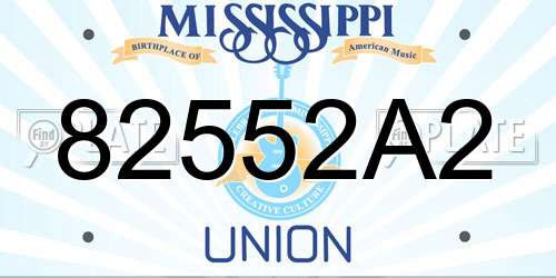 82552A2 Mississippi License Plate