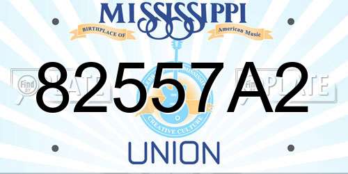 82557A2 Mississippi License Plate