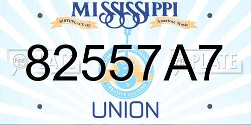 82557A7 Mississippi License Plate