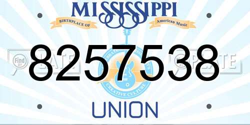 8257538 Mississippi License Plate