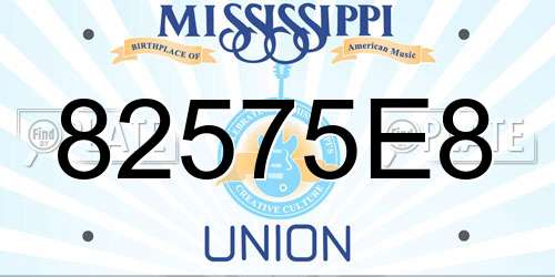 82575E8 Mississippi License Plate
