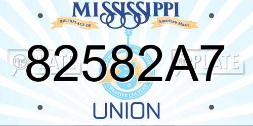 82582A7 Mississippi License Plate