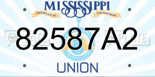 82587A2 Mississippi License Plate