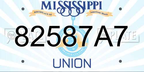 82587A7 Mississippi License Plate