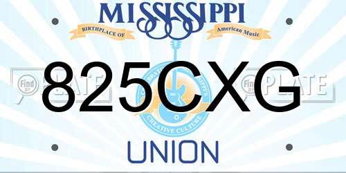 825CXG Mississippi License Plate