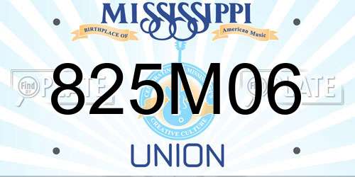 825M06 Mississippi License Plate