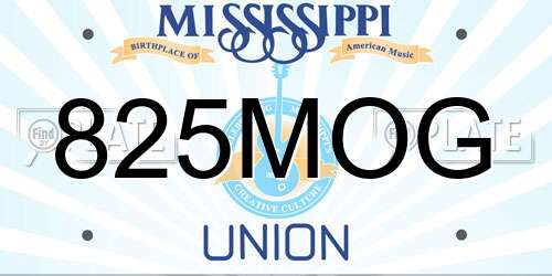 825MOG Mississippi License Plate