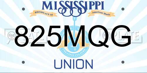 825MQG Mississippi License Plate