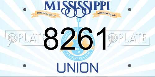 8261 Mississippi License Plate