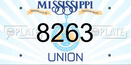8263 Mississippi License Plate