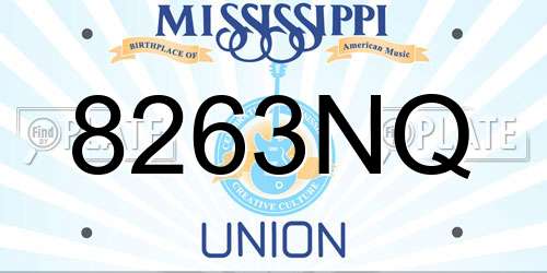 8263NQ Mississippi License Plate