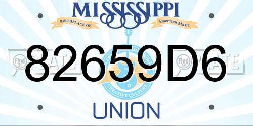 82659D6 Mississippi License Plate