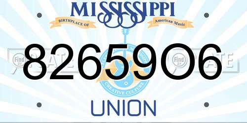 82659O6 Mississippi License Plate