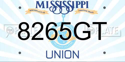 8265GT Mississippi License Plate