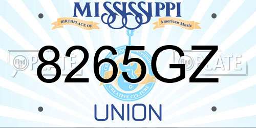 8265GZ Mississippi License Plate