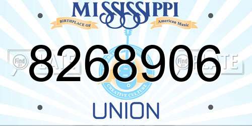 8268906 Mississippi License Plate