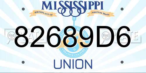 82689D6 Mississippi License Plate