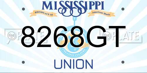 8268GT Mississippi License Plate