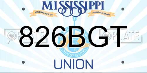 826BGT Mississippi License Plate