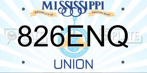 826ENQ Mississippi License Plate